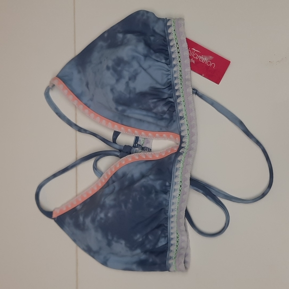 Xhilaration Other - Xhilaration bikini top, blue, green, purple,white,orange,tie back, triangle, XL
